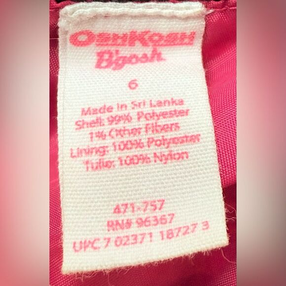 OshKosh B’Gosh Girls Pink Plaid Sleeveless Bow Back Plaid Formal Party Dress. 6. - Picture 4 of 6